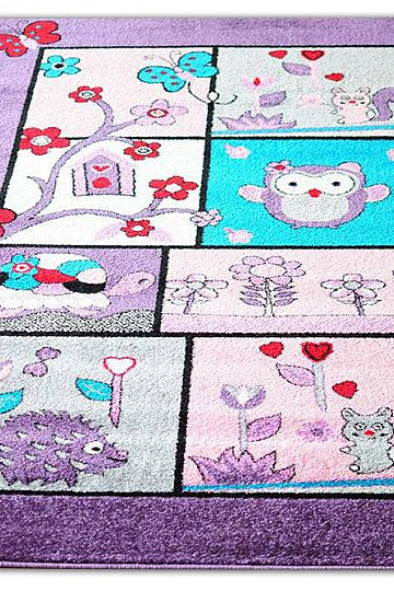 Children's rug ANIMALS lilac