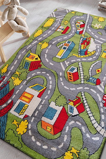 childrens carpet MONDO Roads grey