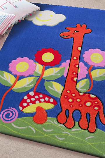Children's carpet KIDS GIRAFFE blue