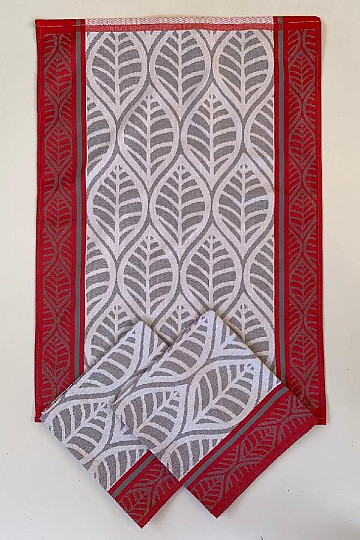 Towels LEAVES RED 3 pcs