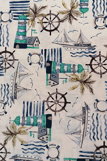 Decorative fabric lighthouse green