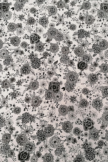 Cotton fabric FLOWERS FLORAL 1