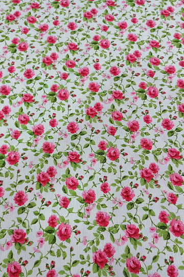 Decorative fabric LAURA - small pink flowers