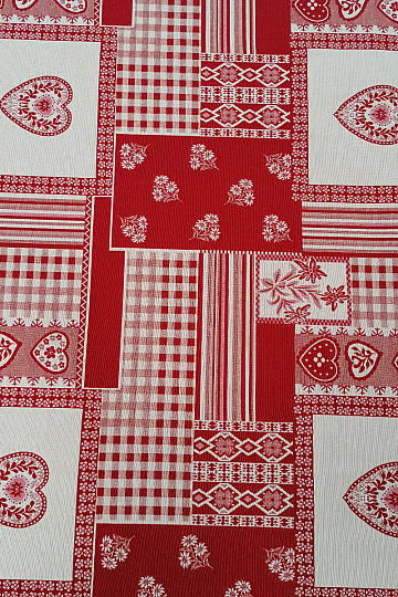 Decorative fabric HEART flower II jacquard combination
