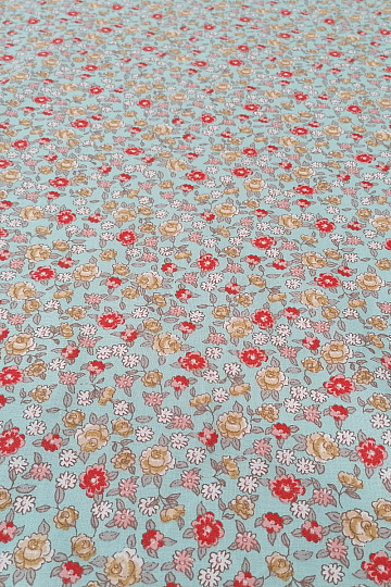 Cotton fabric SARINA flowers blue