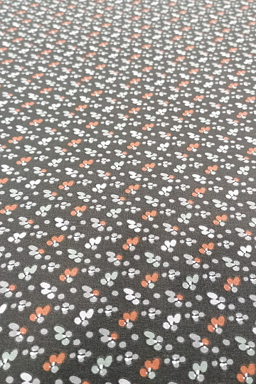 Cotton fabric FLOWERS FILOMENA black