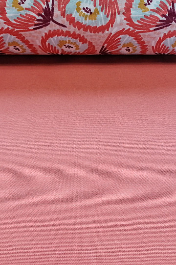 Cotton fabric UNI CORAL coarse cotton 220g
