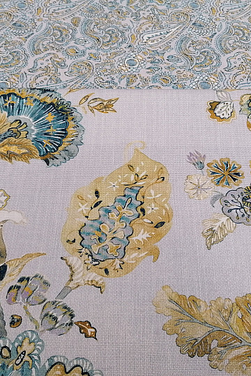 Decorative fabric FLOWERS blue