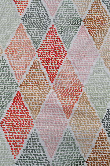 Decorative fabric KOSOČVERCE red-green