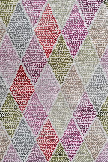 Decorative fabric KOSOČVERCE pink-green