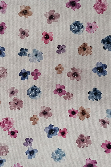 Decorative fabric FLOWERS purple-blue