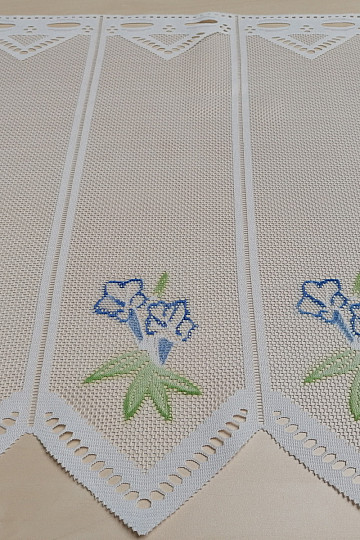 Jacquard curtain DD 875 Blue flowers