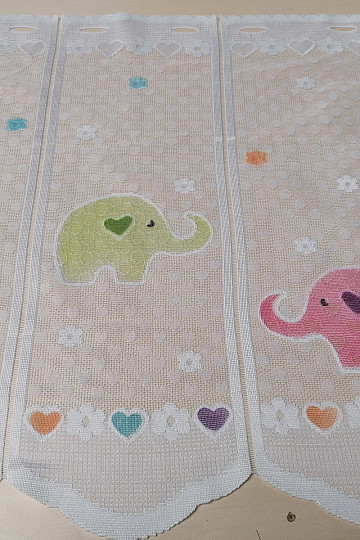 Children&#39;s curtain for stained glass window - jacquard SLONICI