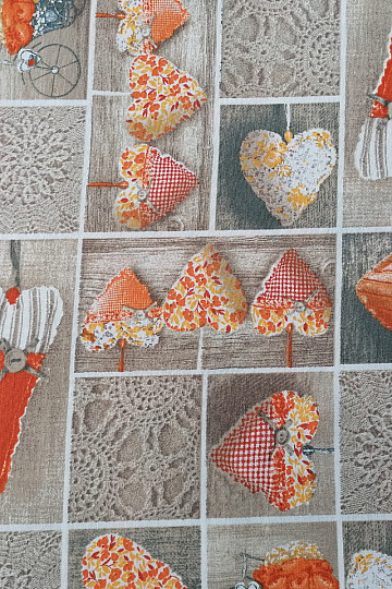 Decorative fabric HEARTS LIDIA 501