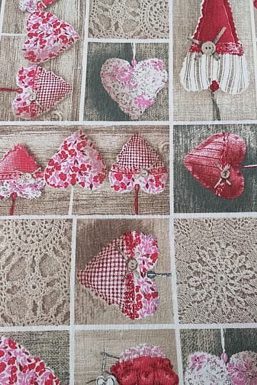 Decorative fabric HEARTS LIDIA 401