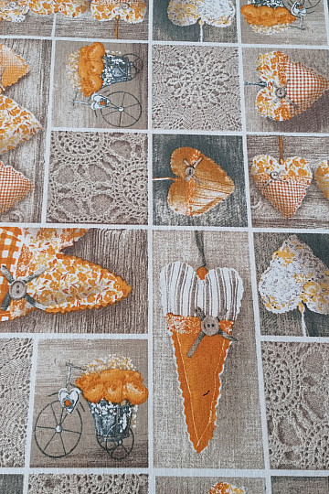 Decorative fabric HEART LIDIA yellow