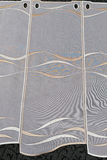 Stained glass curtain - voile of light brown stripes