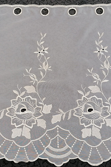 Stained glass curtain - voile with flower embroidery