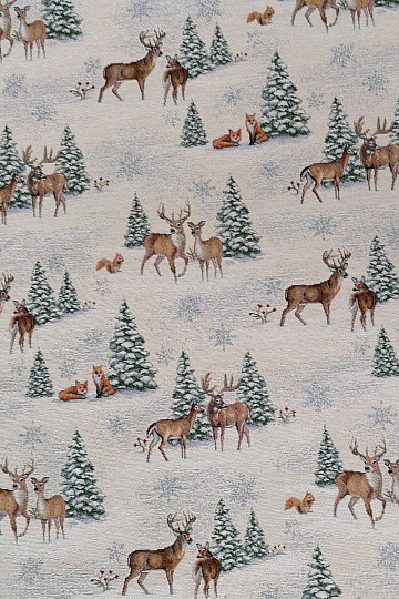 Tapestry fabric ANIMALS NEAR THE TREE