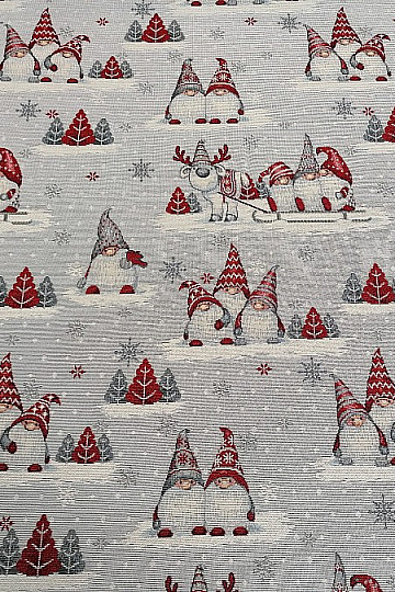 Tapestry tablecloth, scarf Christmas elves 2