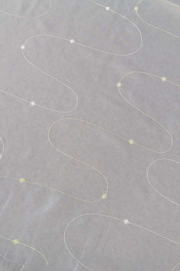 Curtain veil with green-cream Gerster embroidery