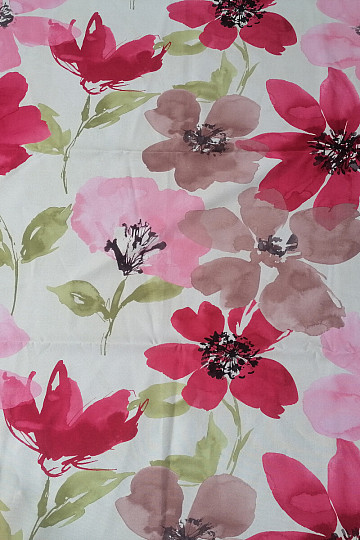 Decorative curtain Flowers pink large 150x240 cm