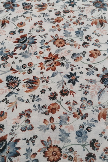 Cotton fabric VARANASI KALAMKARI white