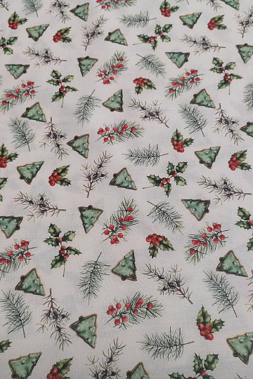 Cotton fabric GALLETAS trees