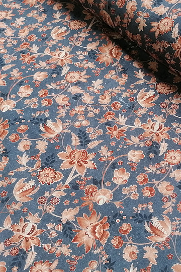 VARANASI KALAMKARI blue cotton fabric