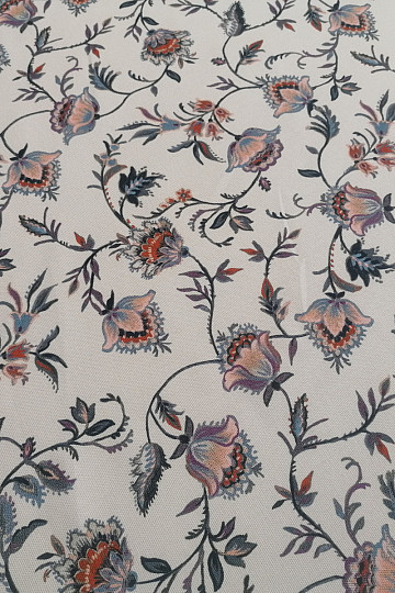 Decorative fabric VARANASI-C flower small white