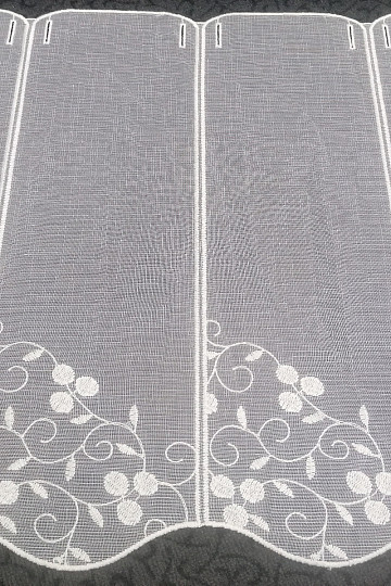 Embroidered curtain for stained glass 11709 light cream