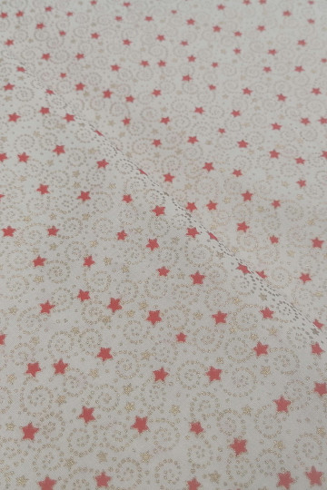 Christmas cream cotton fabric with mini stars