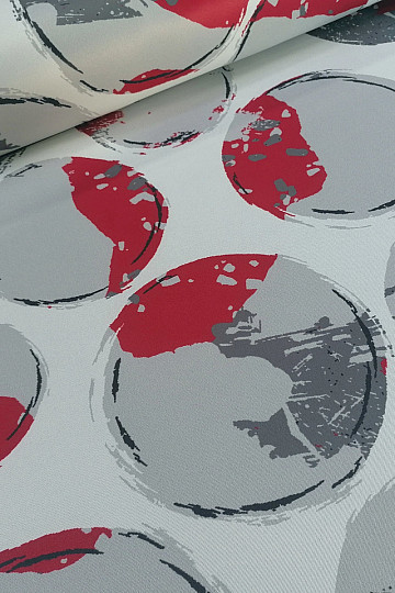 Decorative fabric BLACK OUT Bubbles red