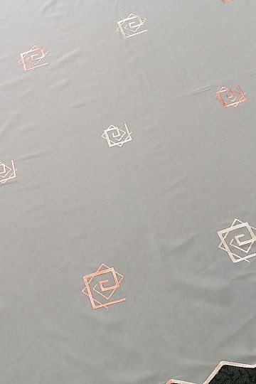 Voial cream curtain with salmon embroidery