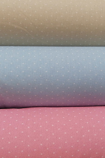 Cotton fabric polka dot light blue