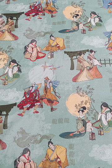 Decorative fabric JAPAN GREEN
