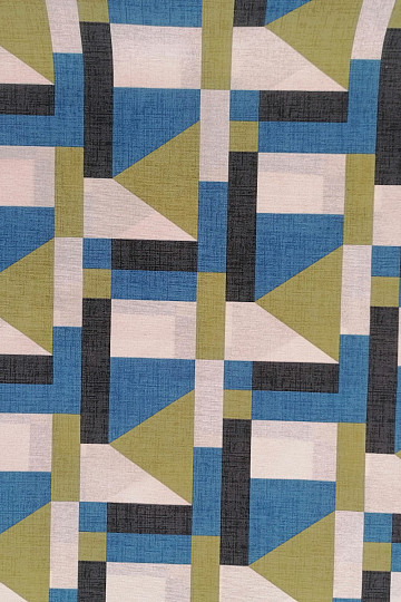 Geo blue decorative fabric