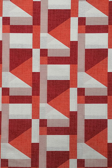 Geo red decorative fabric