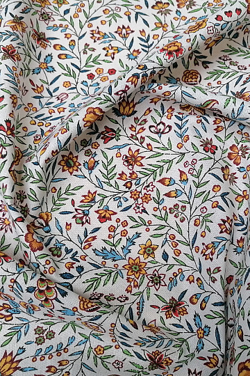 Cotton fabric INDIENE yellow-green