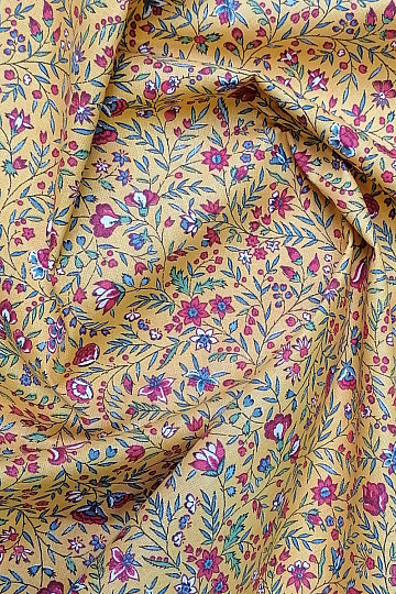 Indiene yellow cotton fabric