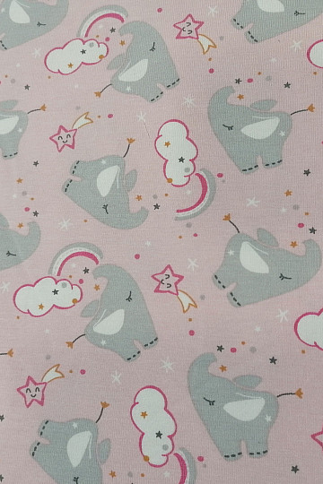 Cotton jersey ELEPHANT pink