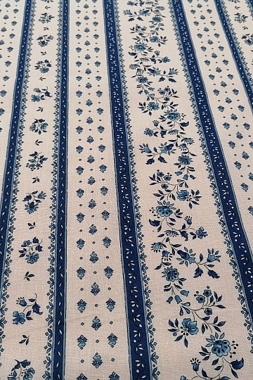 Cotton fabric MAJOLIKA blue stripe