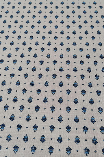 Cotton fabric MAJOLIKA blue ornament