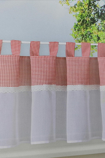 Finished curtain GERSTER canvas red 50x150 cm