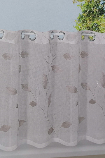 Finished curtain GERSTER grey-beige leaves 50x150 cm