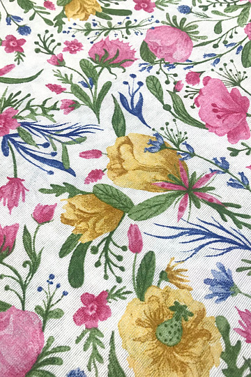 Decorative fabric CLARA flowers pink