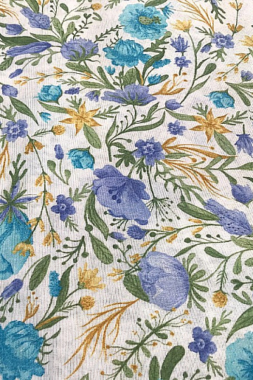 Tablecloth - CLARA blue flowers