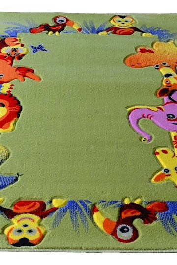 Children&#39;s carpet KIDS SAFARI green