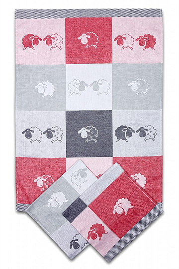 Towels SHEEP DIAMETER RED 3 pieces