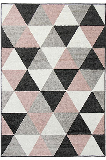 Piece carpet LOTTO triangles black / pink